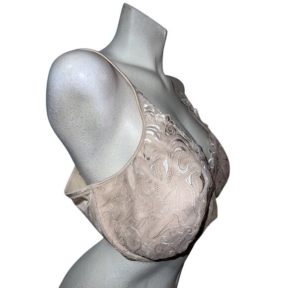 PLAYTEX Secrets Beautiful Lift Embroidered Underwire Bra Sz 44DD Beige/Nude - Picture 3 of 6